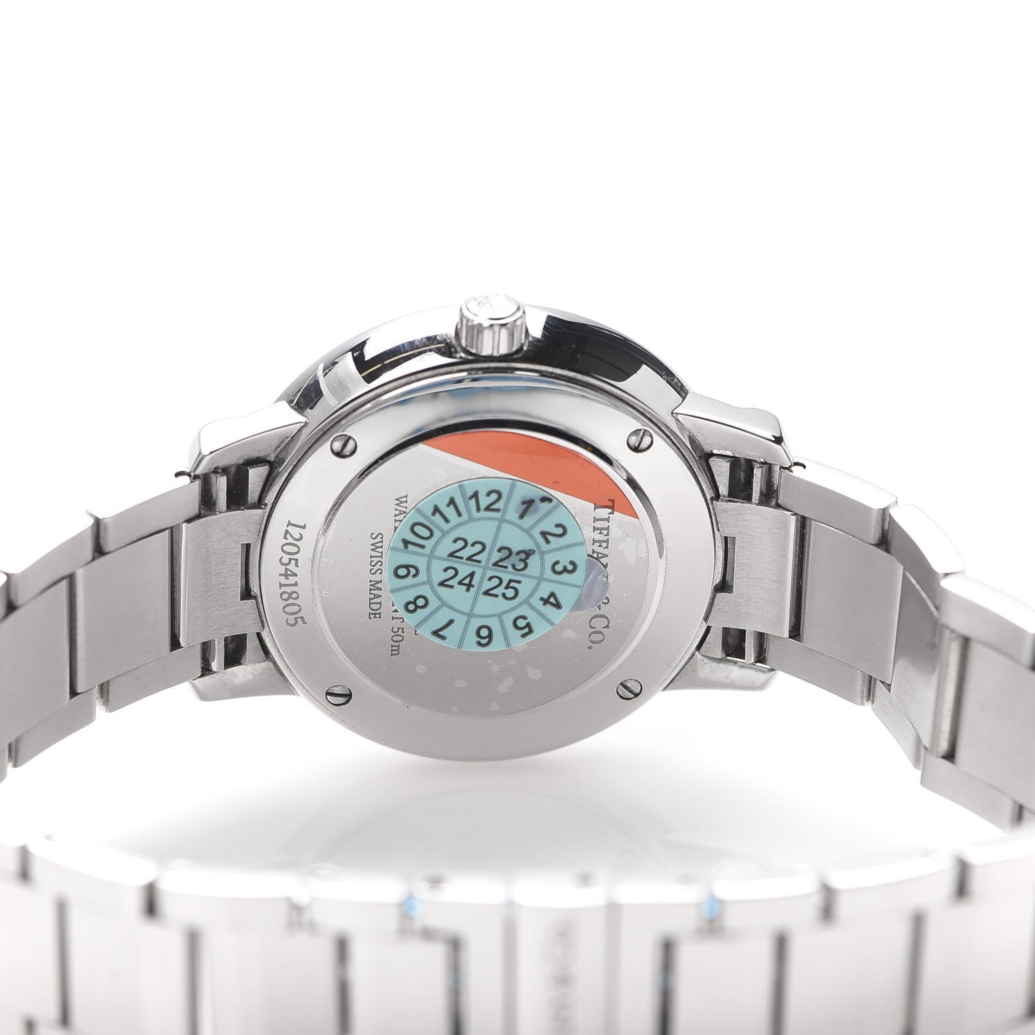 Tiffany Stainless Steel Diamond Bezel 31mm Atlas 2-Hand Quartz Watch Blue Azure 5 of 7