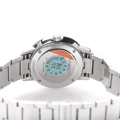 Tiffany Stainless Steel Diamond Bezel 31mm Atlas 2-Hand Quartz Watch Blue Azure 5 of 7