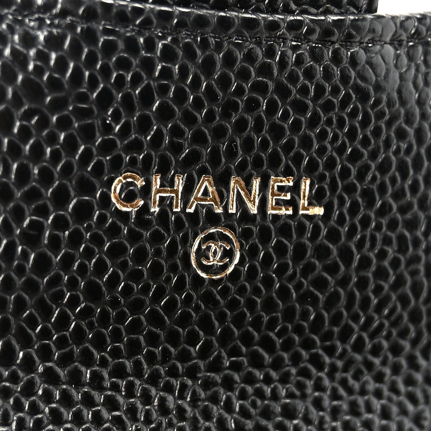 Caviar Quilted Flap Card Holder Black