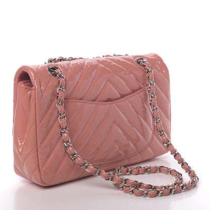 Chanel Patent Chevron Quilted Medium Single Flap Pink 3 of 11