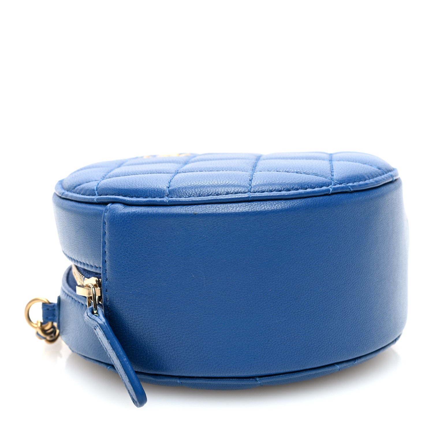 Chanel Lambskin Quilted Round Pearl Crush Clutch With Chain Blue 4 of 10