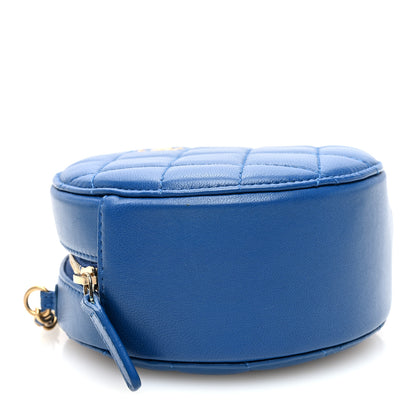 Chanel Lambskin Quilted Round Pearl Crush Clutch With Chain Blue 4 of 10