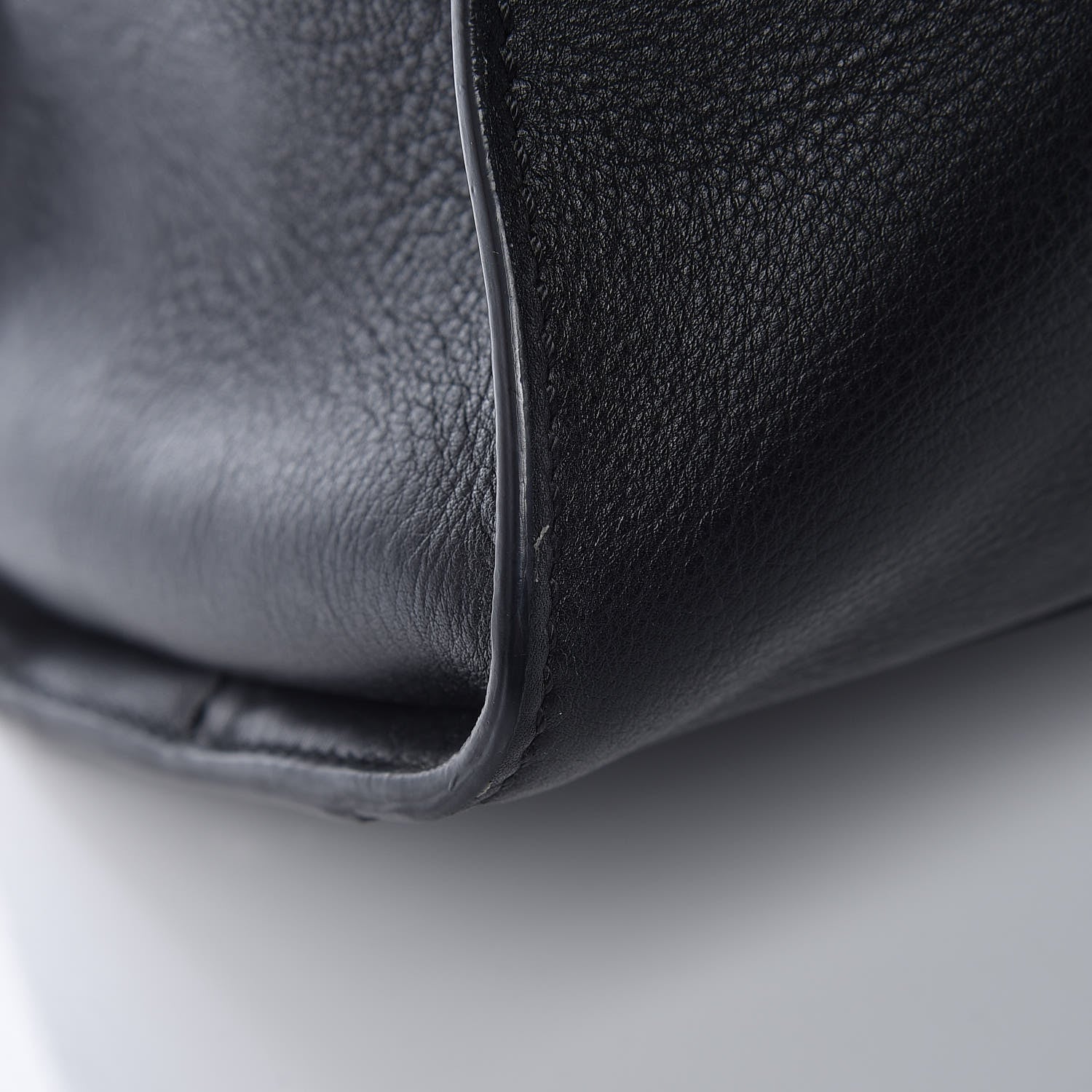 Fendi Vitello Dolce Shiny Nappa Plexglass Granite Medium Peekaboo Iconic Satchel Black 10 of 12