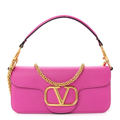 Valentino Garavani Calfskin Vlogo Loco Shoulder Bag Pink PP 1 of 9