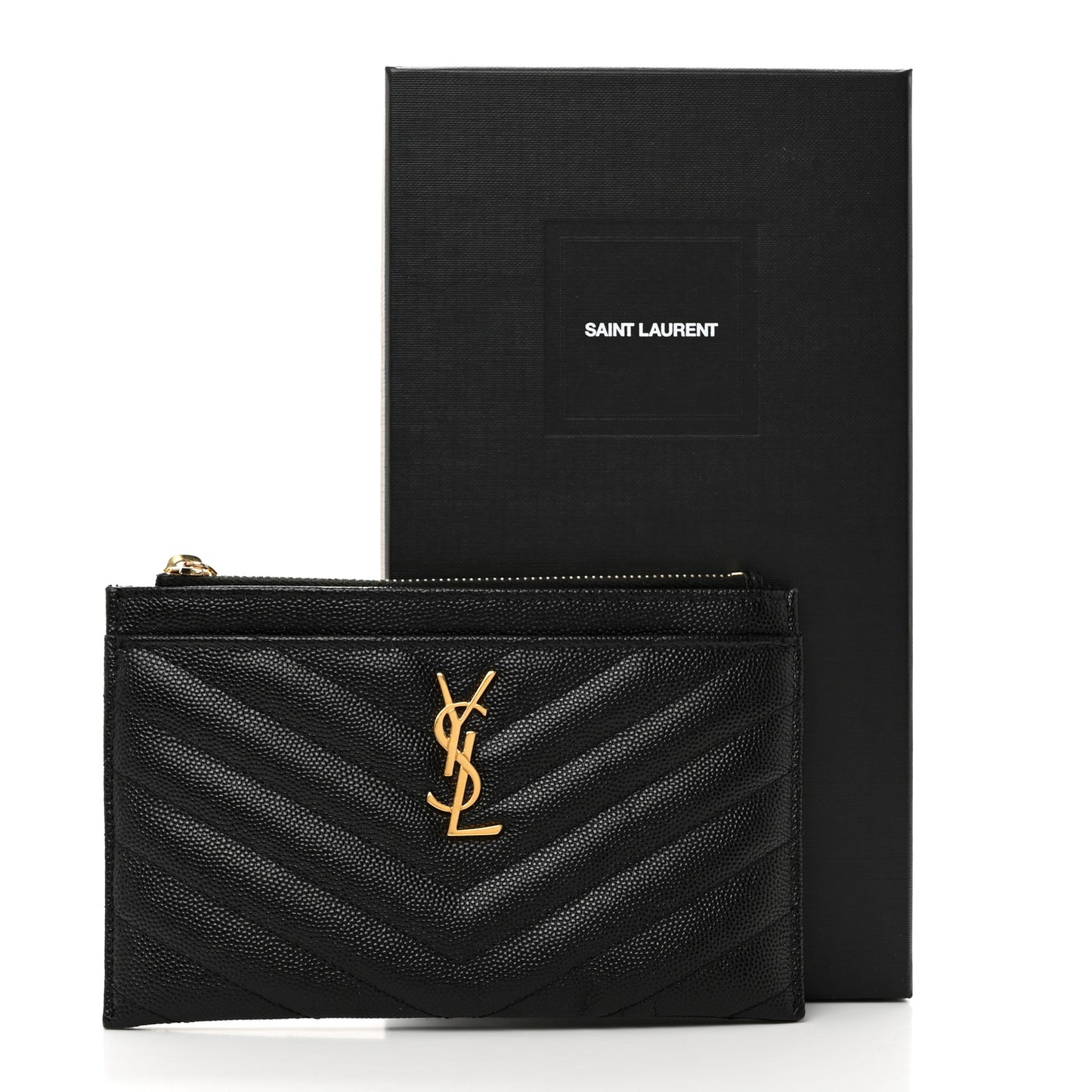 Grain De Poudre Chevron Monogram Bill Pouch Black