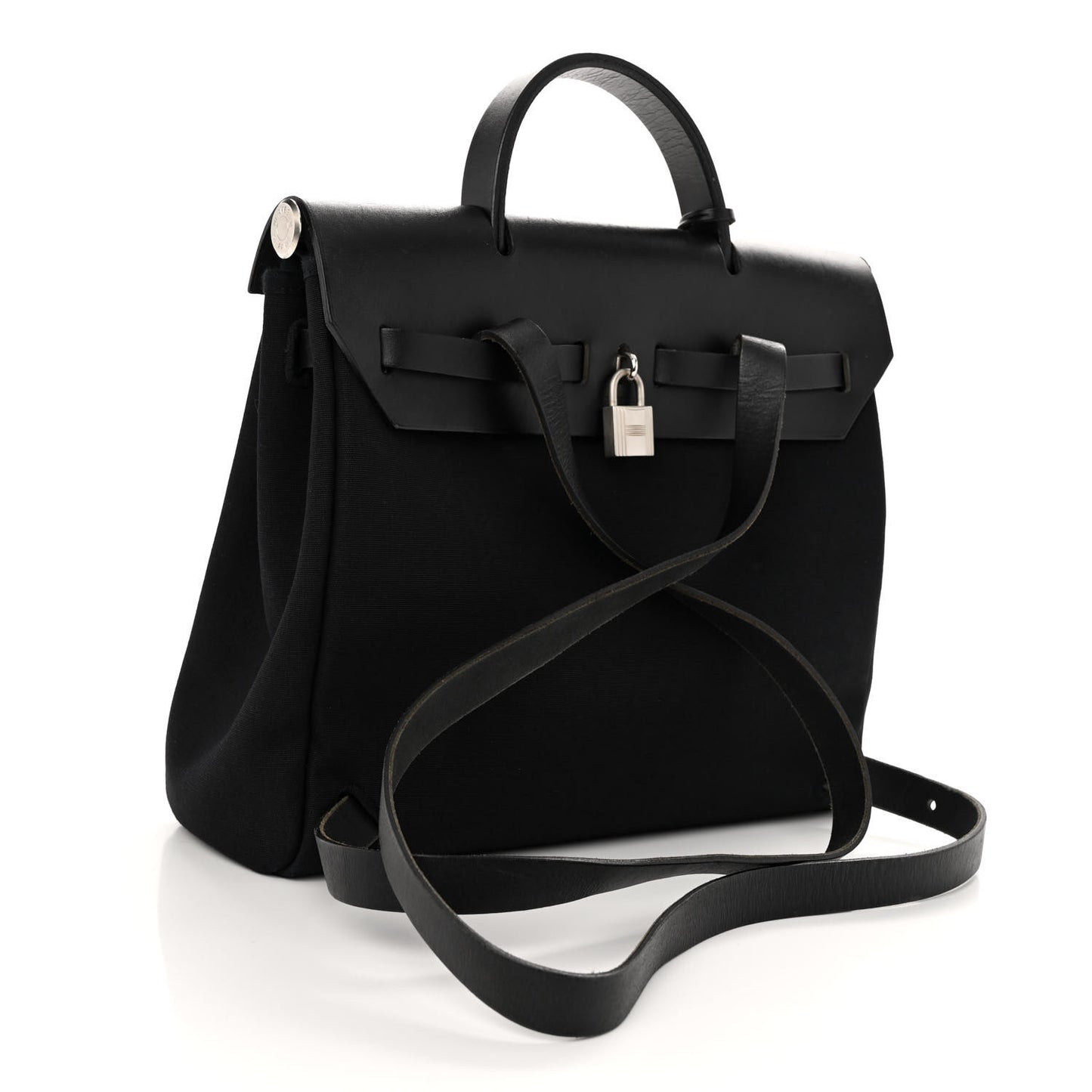 Toile Vache Calfskin Herbag 30 PM Backpack Black