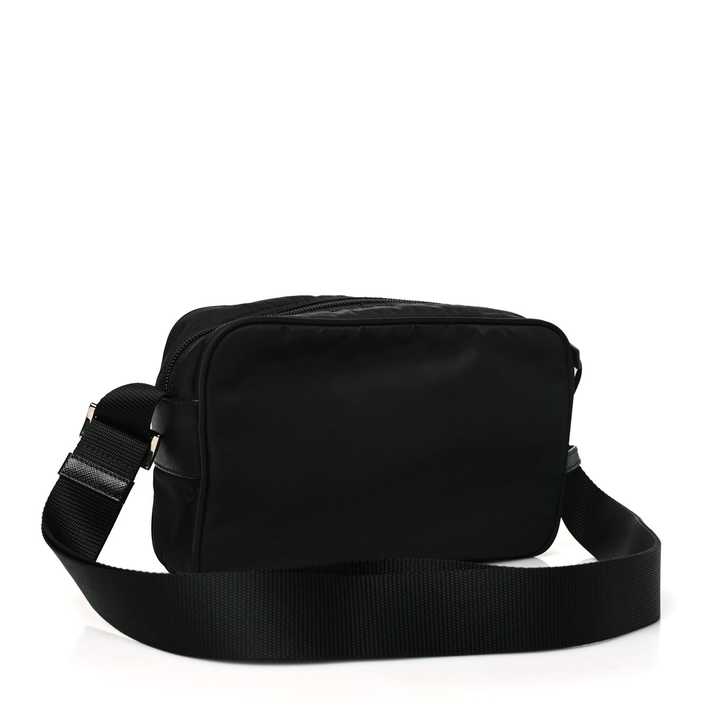 Tessuto Nylon Triangle Shoulder Bag Black