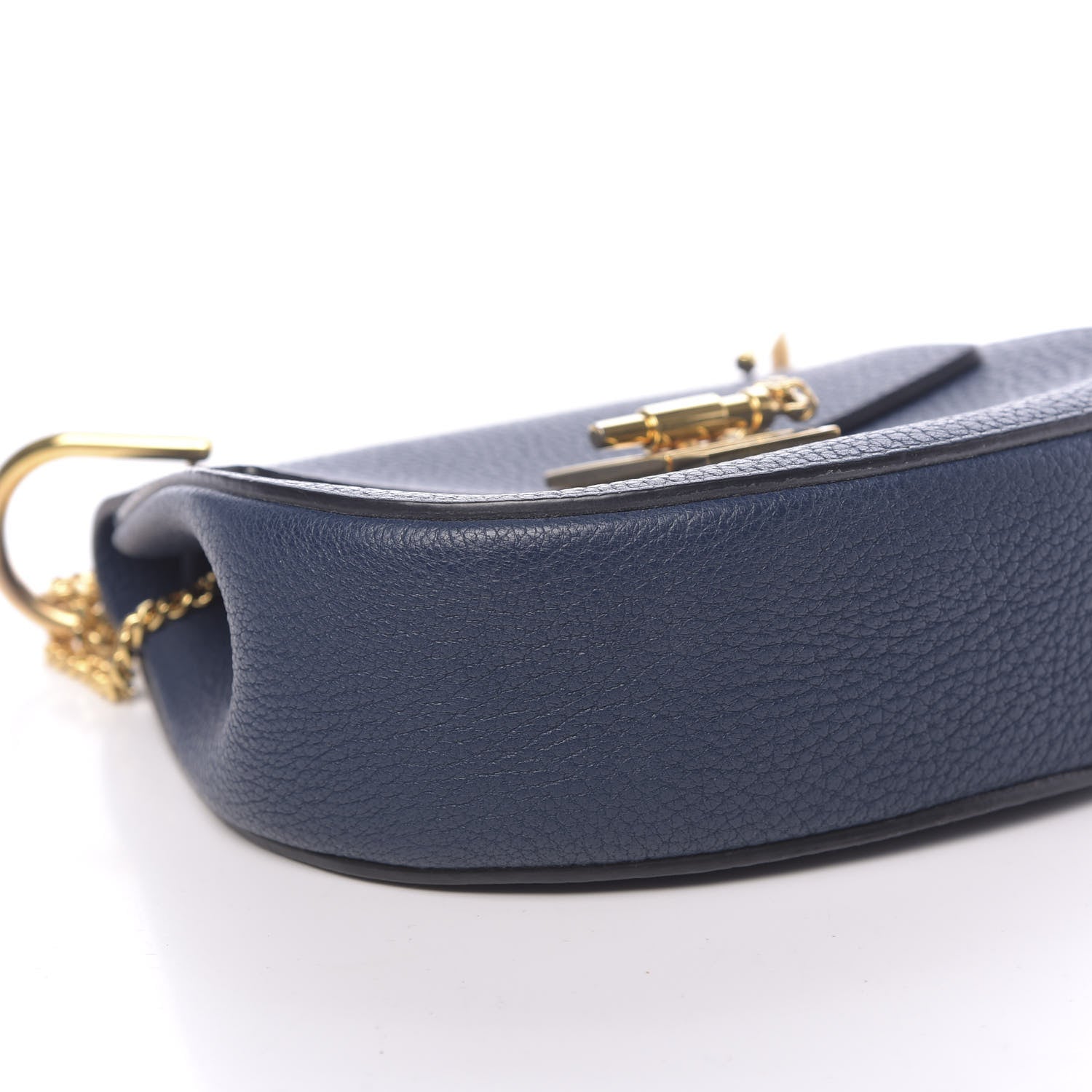 Chloe Grained Lambskin Mini Drew Shoulder Bag Royal Navy 7 of 9