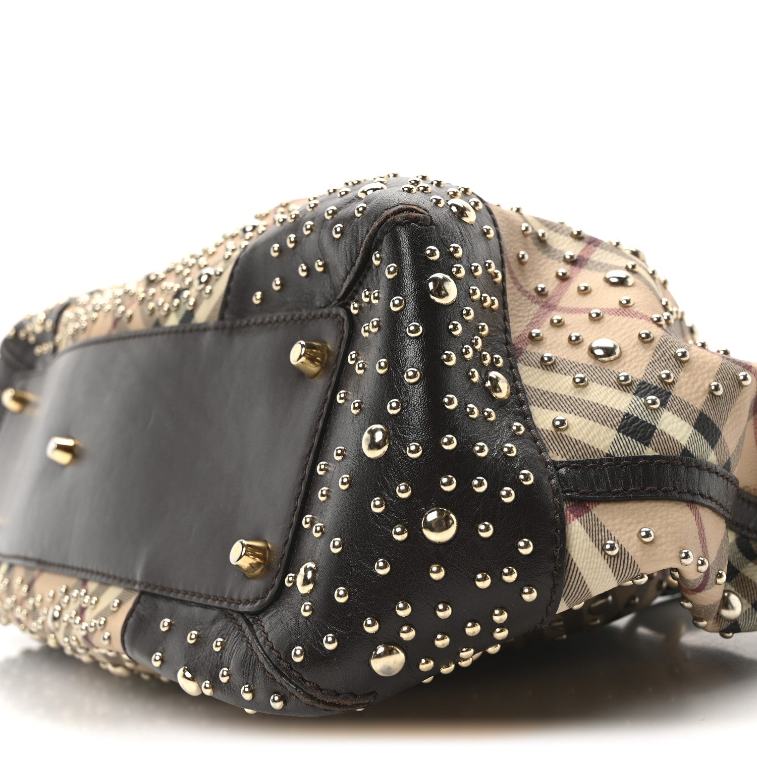 Burberry Haymarket Check Studded Hannington Satchel Bag 10 of 11