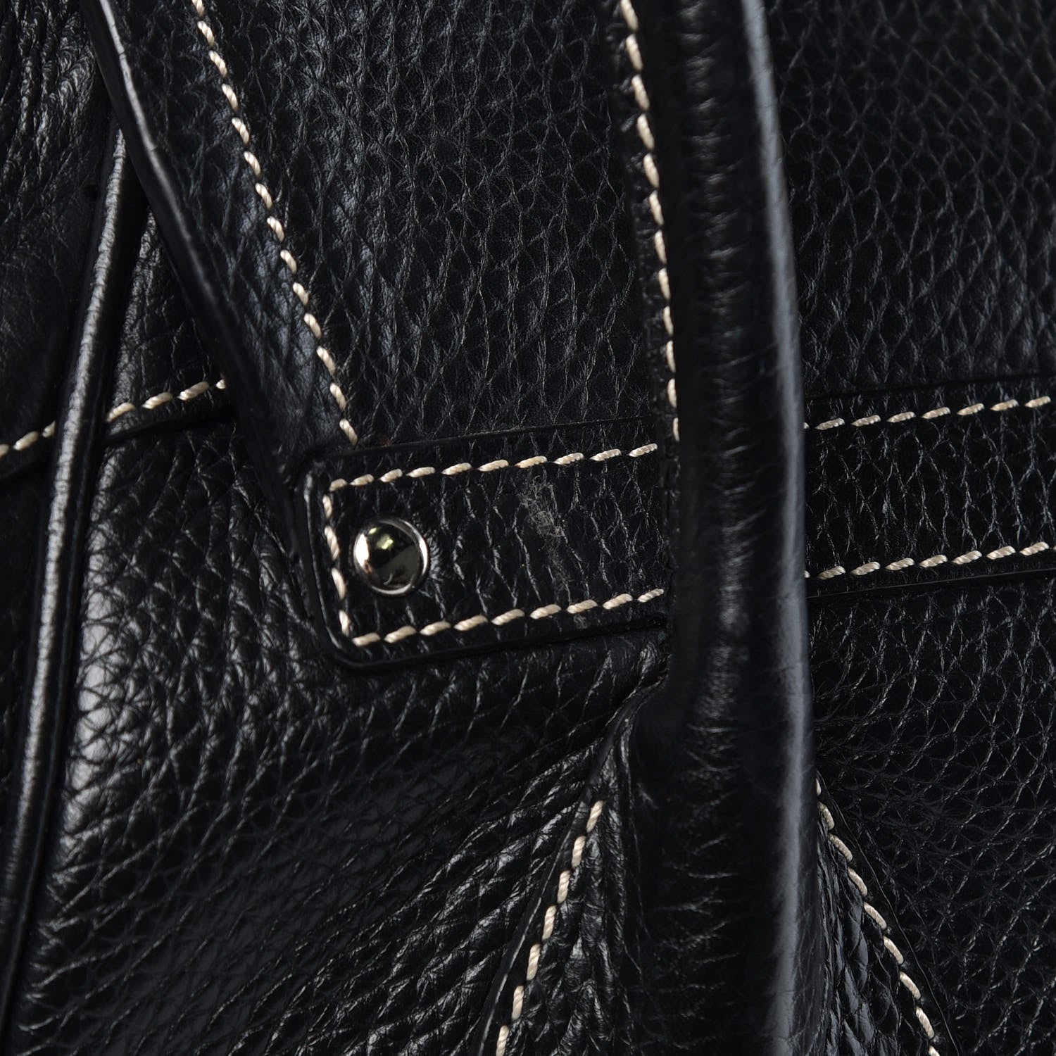 Prada Vitello Daino Stripe Shoulder Bag Black 15 of 15