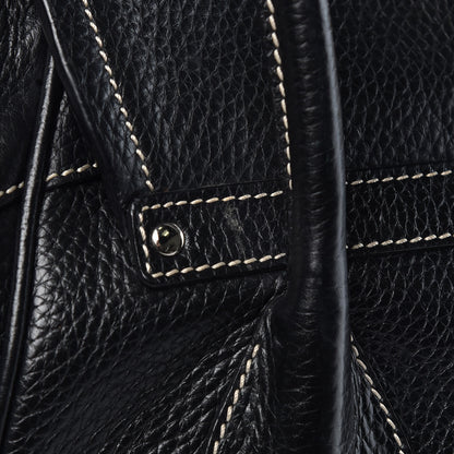 Prada Vitello Daino Stripe Shoulder Bag Black 15 of 15