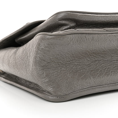 Saint Laurent Crinkled Calfskin Matelasse Monogram Medium Niki Chain Satchel Fog 9 of 12