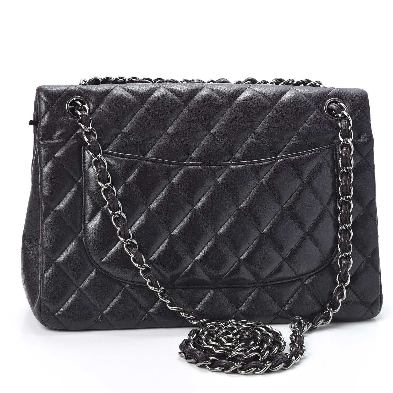 Chanel Lambskin Quilted Jumbo Double Flap Purple 2 of 9