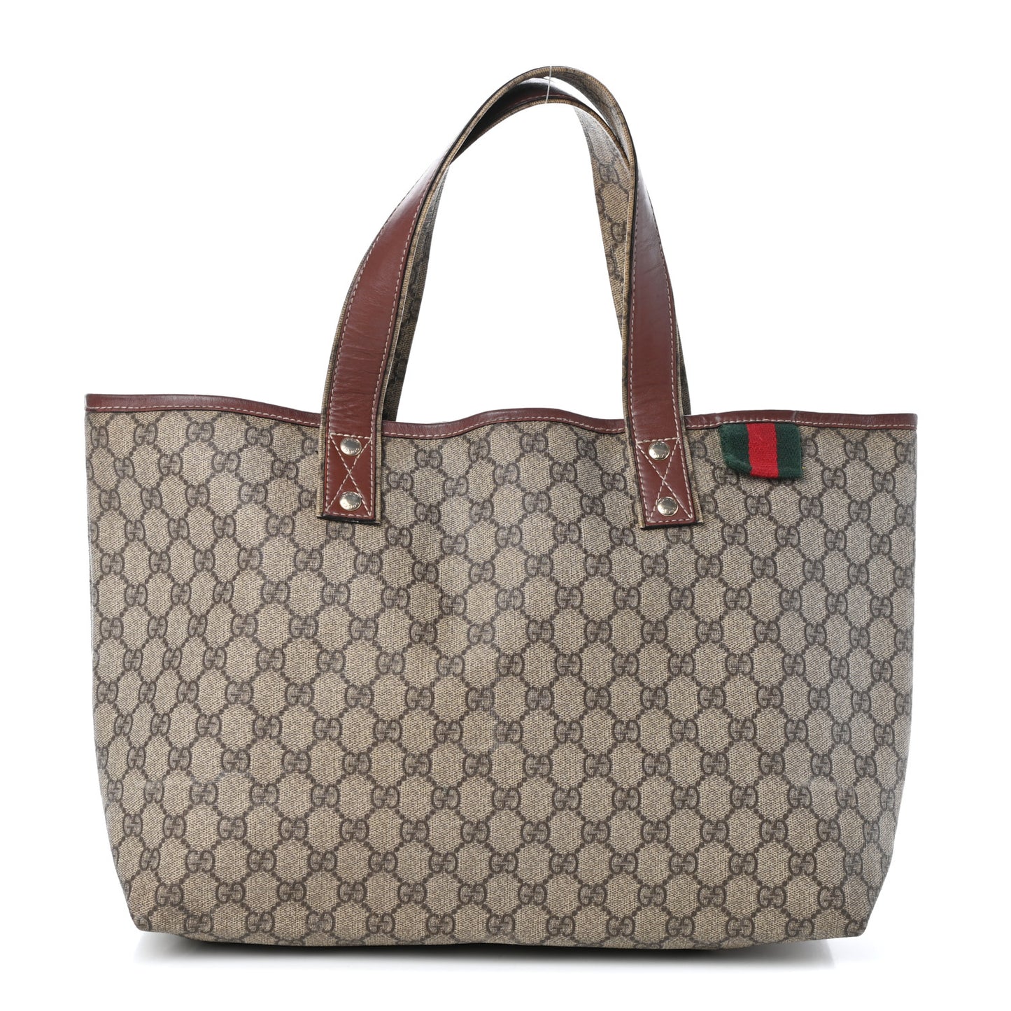 GG Plus Monogram Medium Signature Web Loop Tote Brown