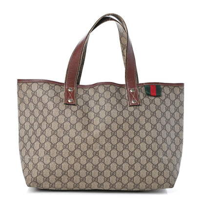 Gucci GG Plus Monogram Medium Signature Web Loop Tote Brown 1 of 11