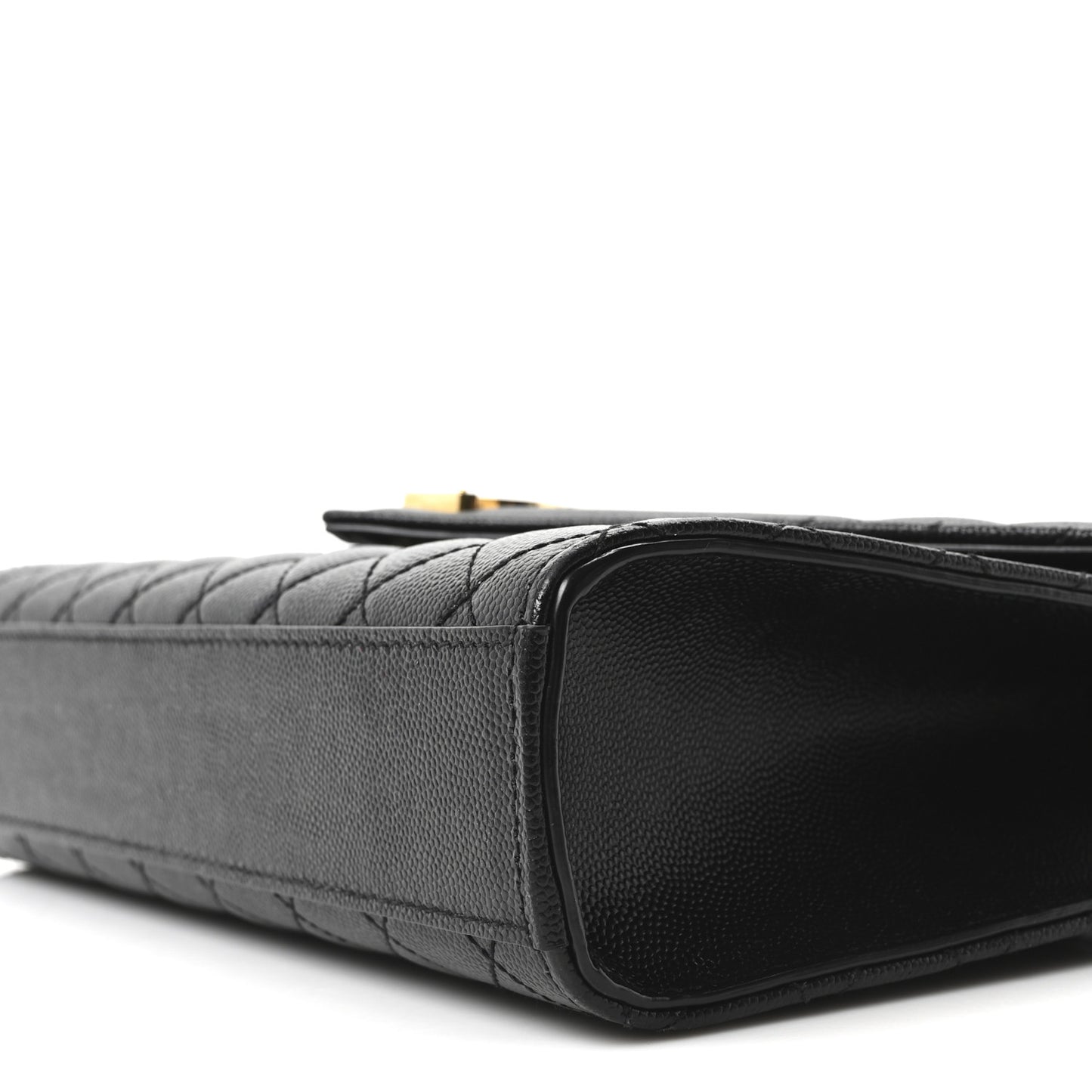 Grain De Poudre Textured Mixed Matelasse Triquilt Medium Monogram Satchel Black