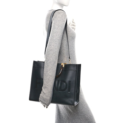Fendi Vitello King Plexiglass Medium Fendi Sunshine Shopper Tote Black 3 of 11