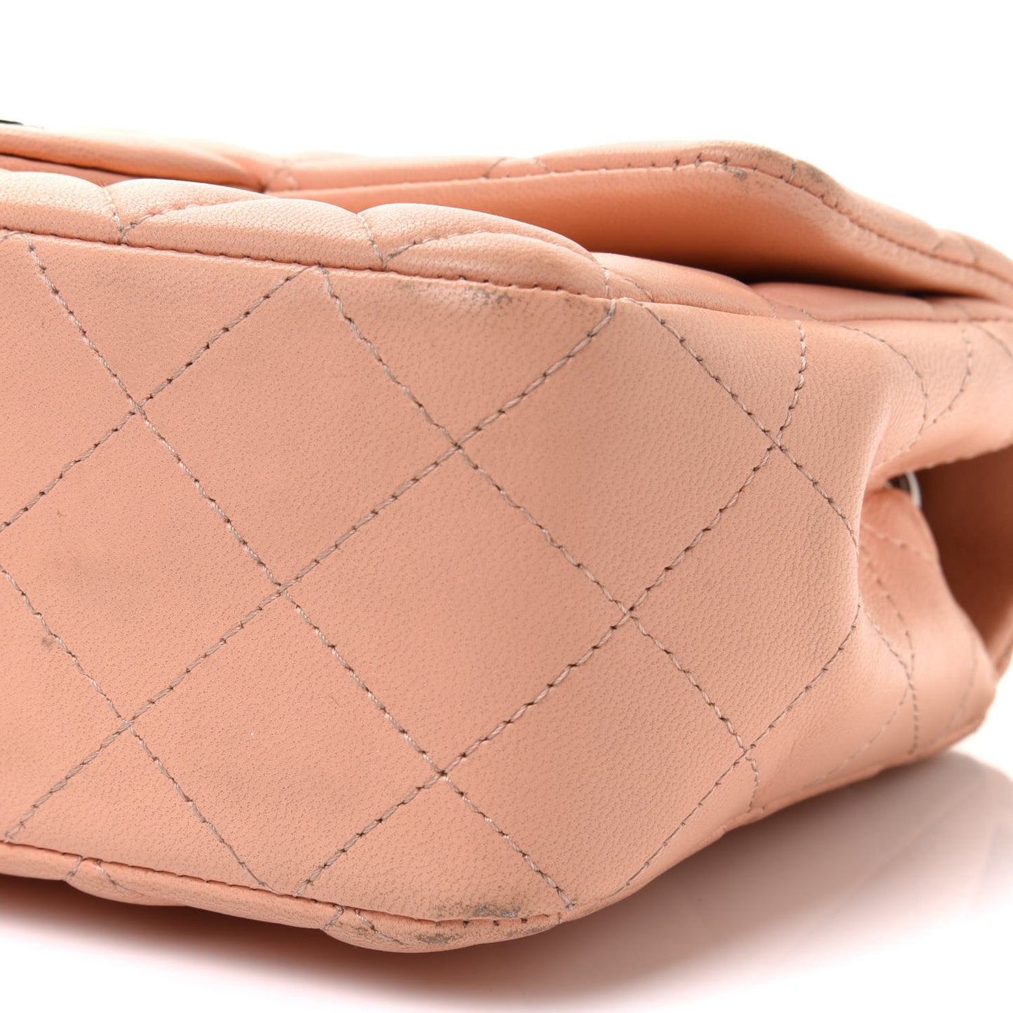 Lambskin Quilted Mini Rectangular Flap Light Pink