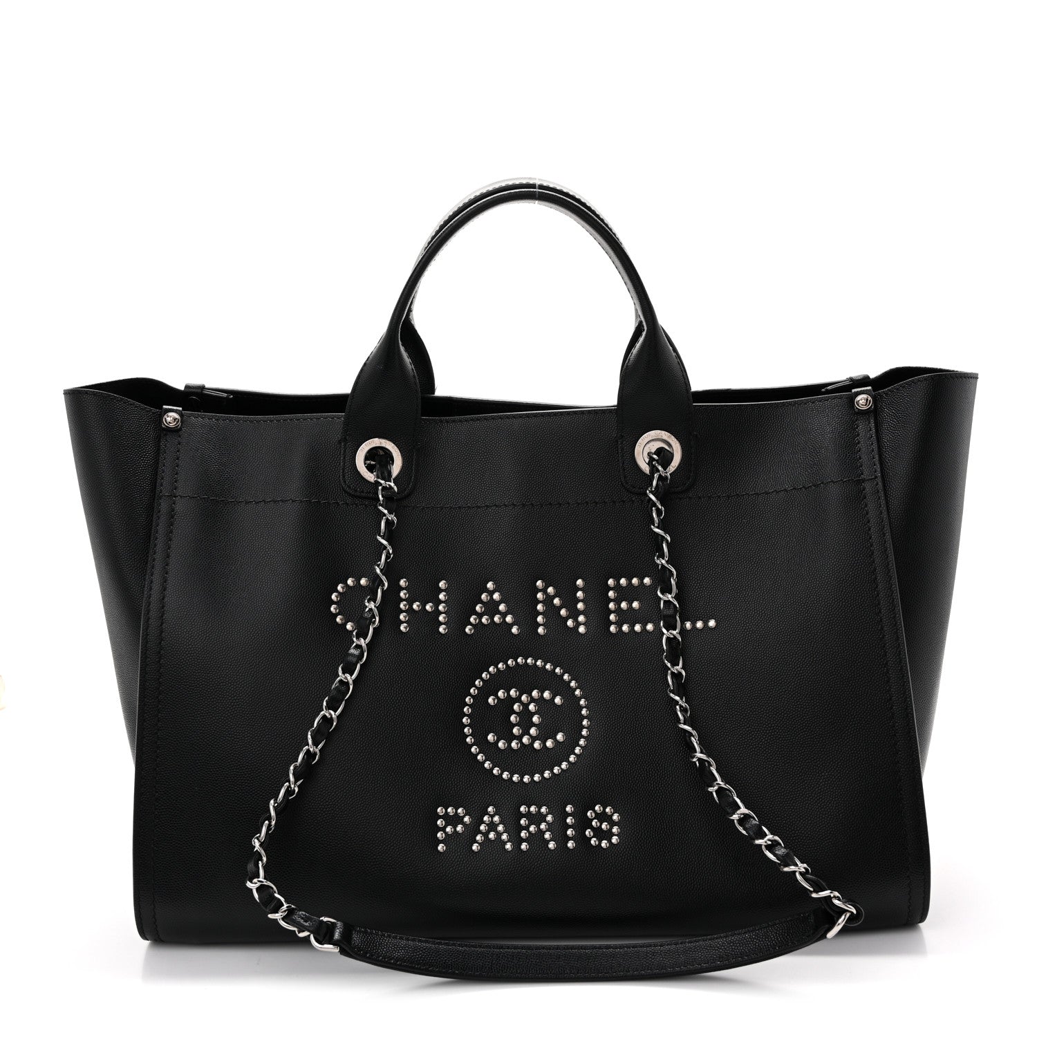 Chanel Caviar Medium Studded Deauville Tote Black 1 of 12