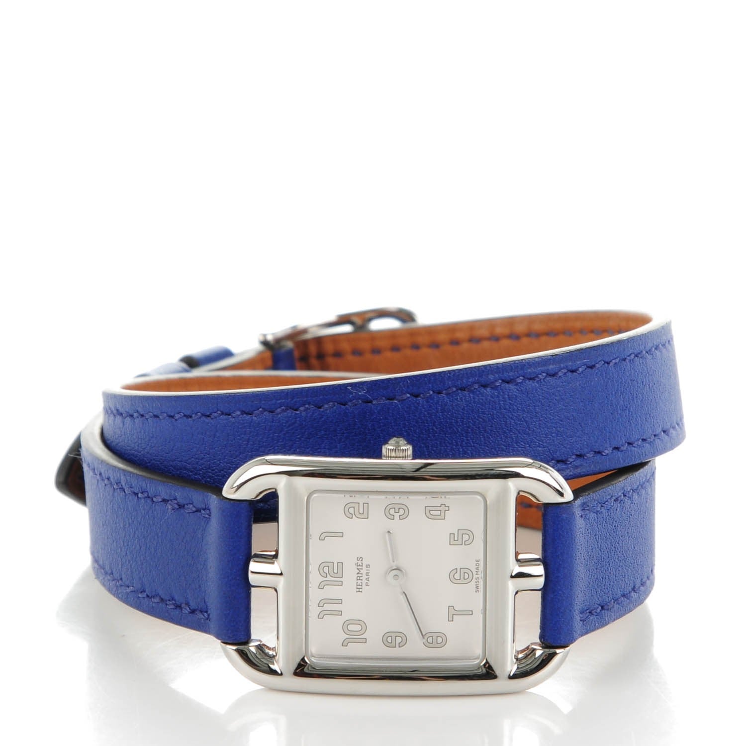 Hermes Stainless Steel Swift 23mm Cape Cod Double Tour Quartz Watch Bleu Electrique 3 of 10