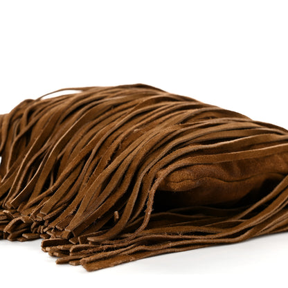 Saint Laurent Suede Calfskin Small Grace Fringed Hobo Bag Light Ocre 10 of 10