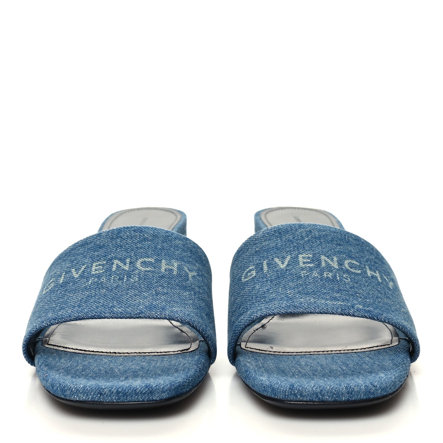 Cotton Denim 4G Logo Mule Sandals 40 Denim Blue