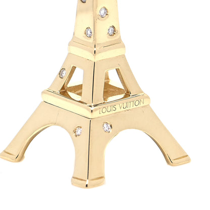 Louis Vuitton 18K Yellow Gold Diamond Eiffel Tower Charm 4 of 5