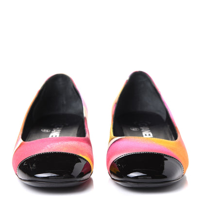 Chanel Fabric Patent Printed CC Cap Toe Ballerina Flats 36 Multicolor 4 of 18