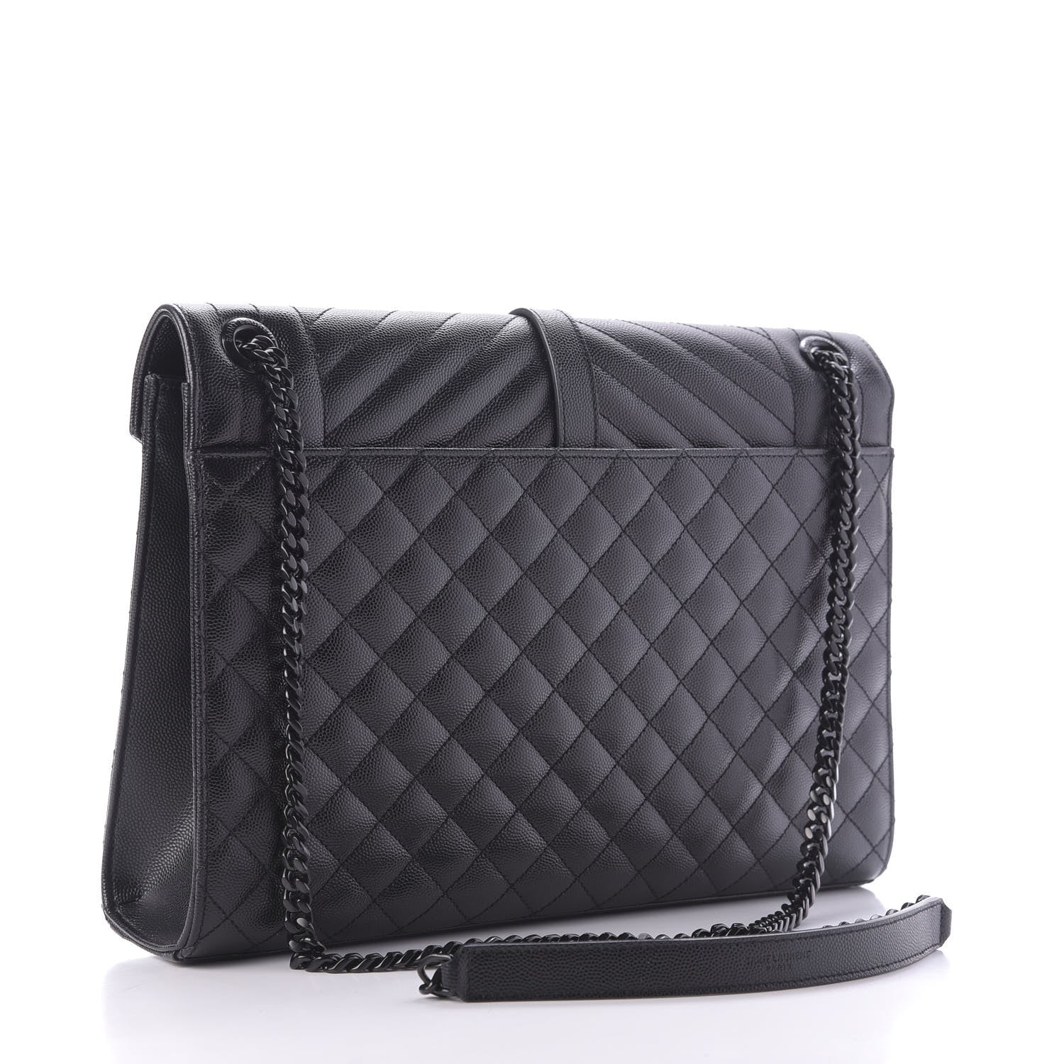 Saint Laurent Grain De Poudre Large Tri-Quilt Monogram Satchel Black 3 of 8