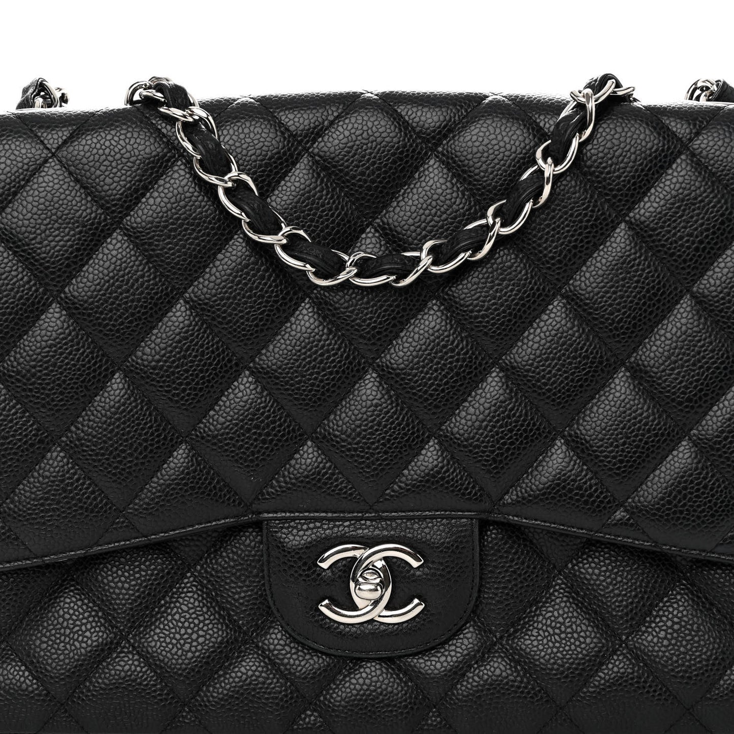 Caviar Quilted Jumbo Single Flap Black