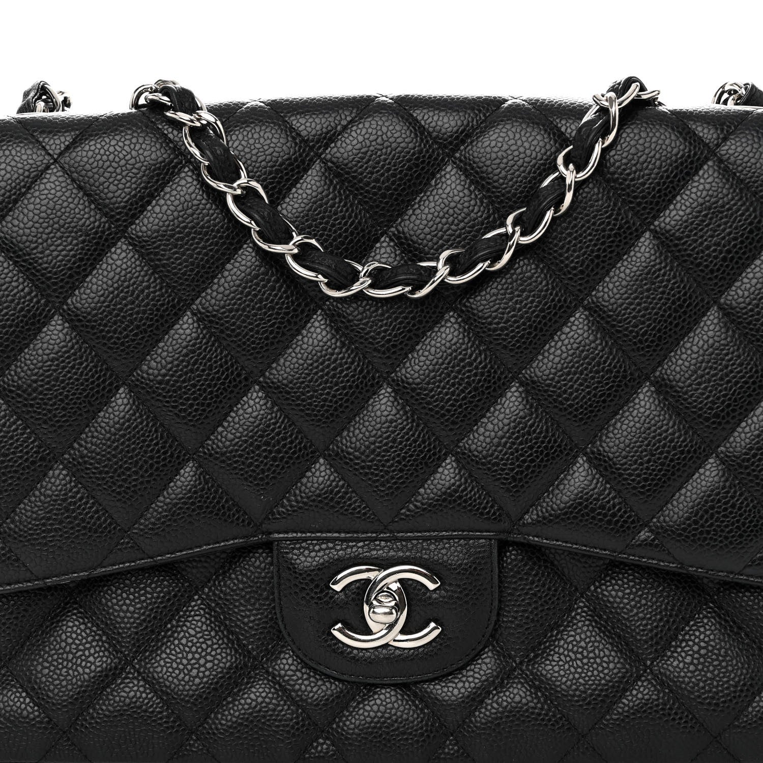 Chanel Caviar Quilted Jumbo Single Flap Black 7 of 10