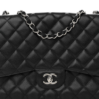 Chanel Caviar Quilted Jumbo Single Flap Black 7 of 10