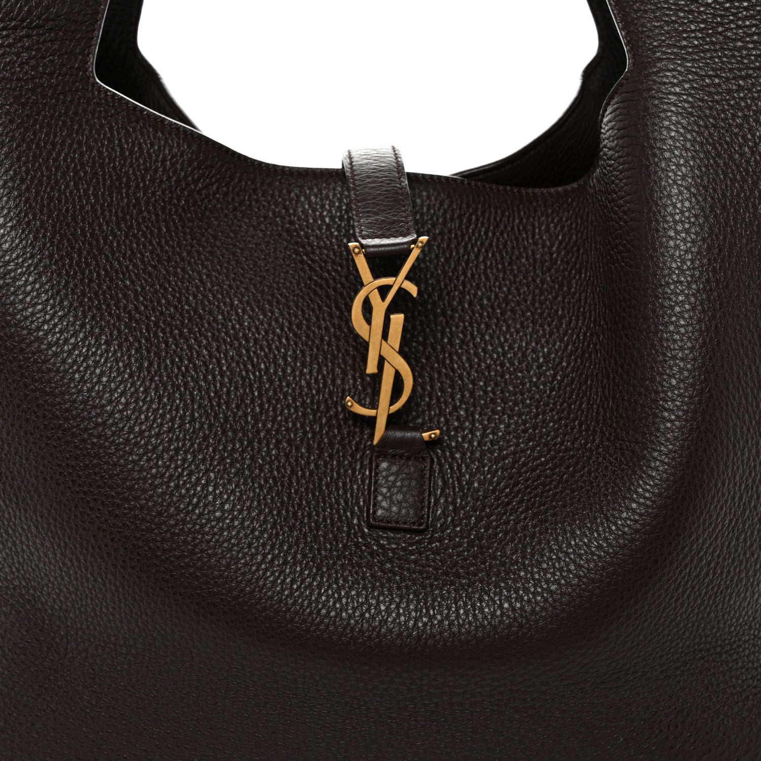 Saint Laurent Grained Deerskin Bea Tote Marron Fonce 8 of 10