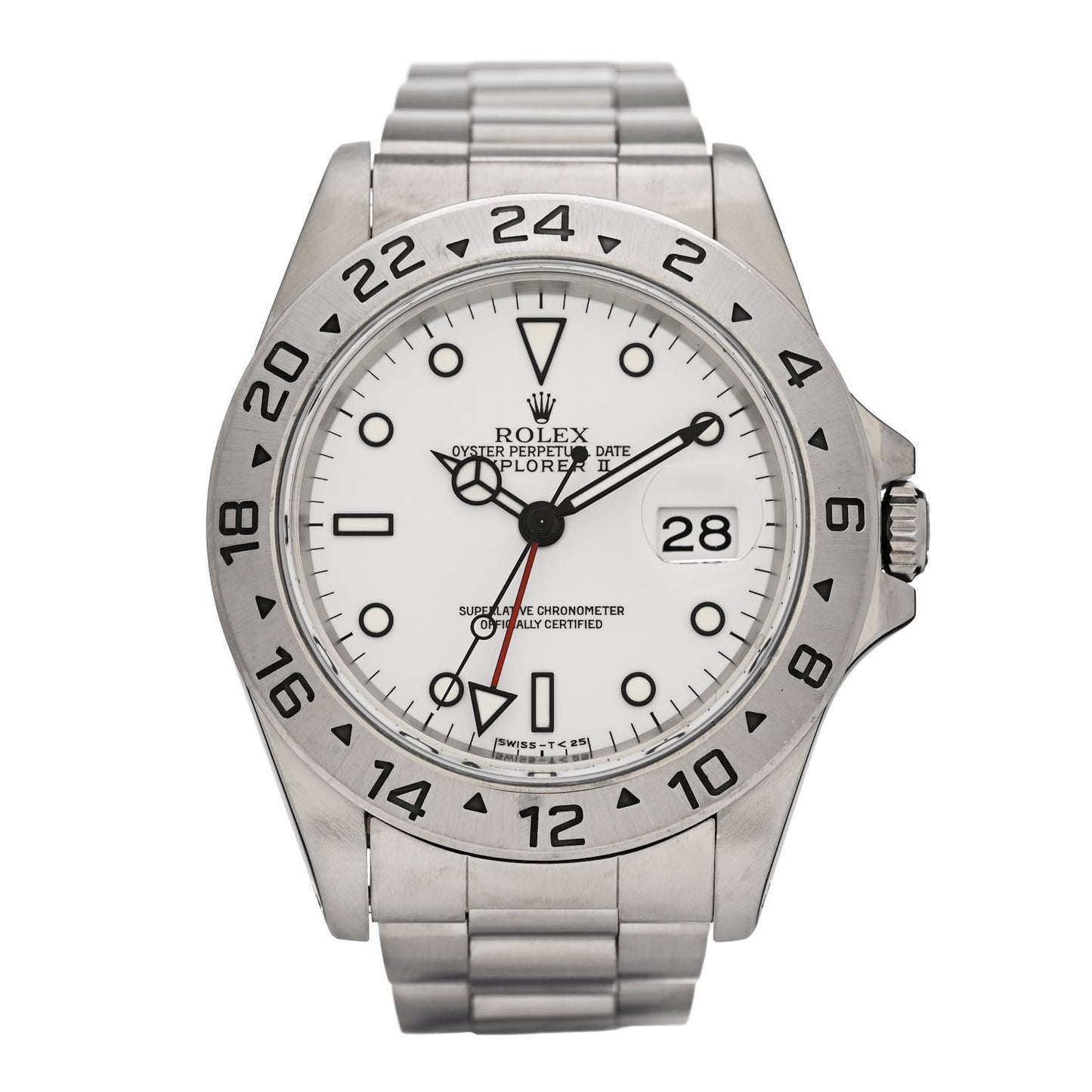 Stainless Steel 40mm Oyster Perpetual Date Explorer II Watch White 16570
