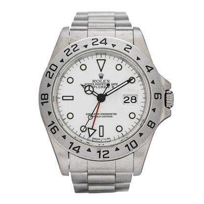 Rolex Stainless Steel 40mm Oyster Perpetual Date Explorer II Watch White 16570 1 of 5
