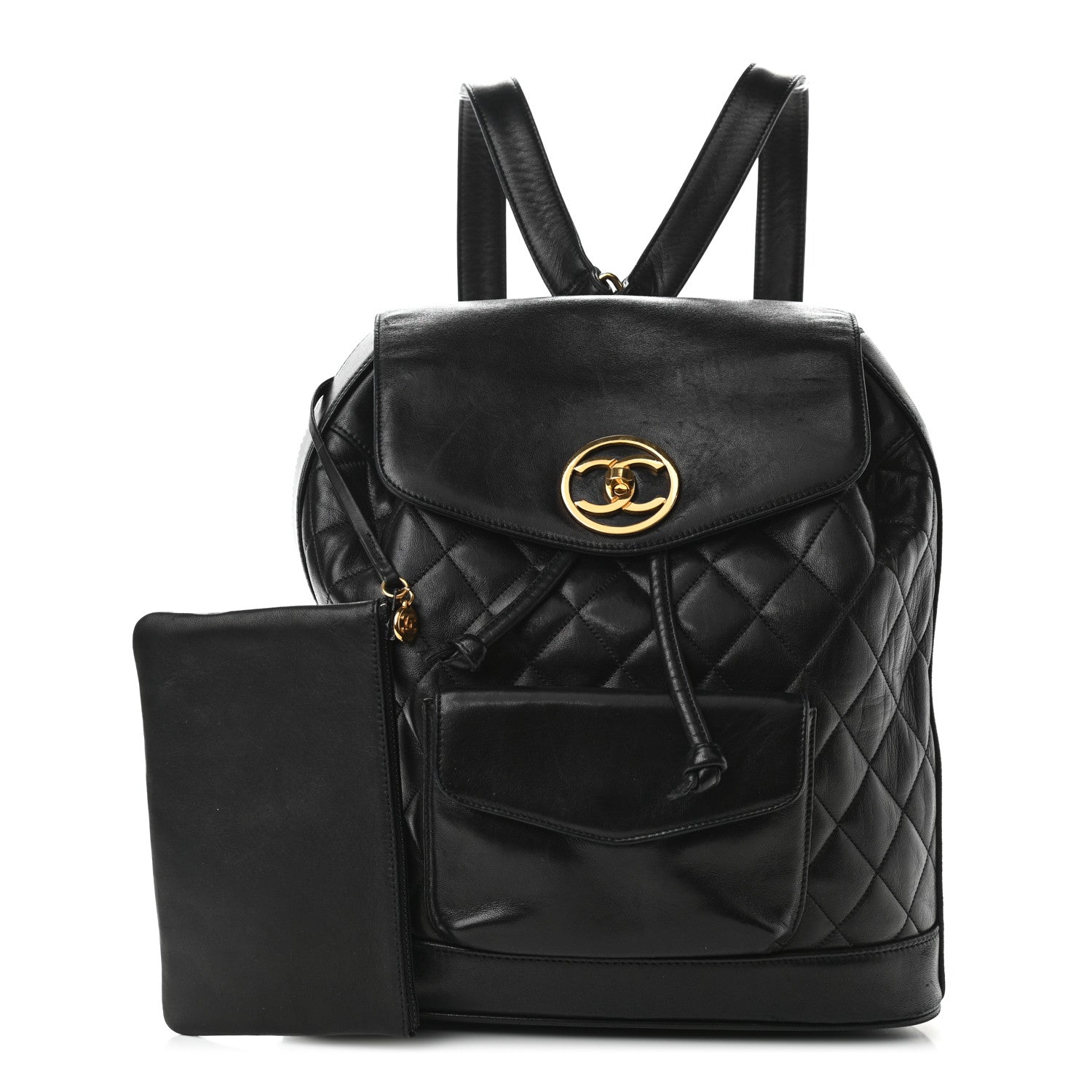 Chanel Lambskin Quilted CC Backpack Black 1 of 11