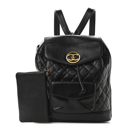 Chanel Lambskin Quilted CC Backpack Black 1 of 11