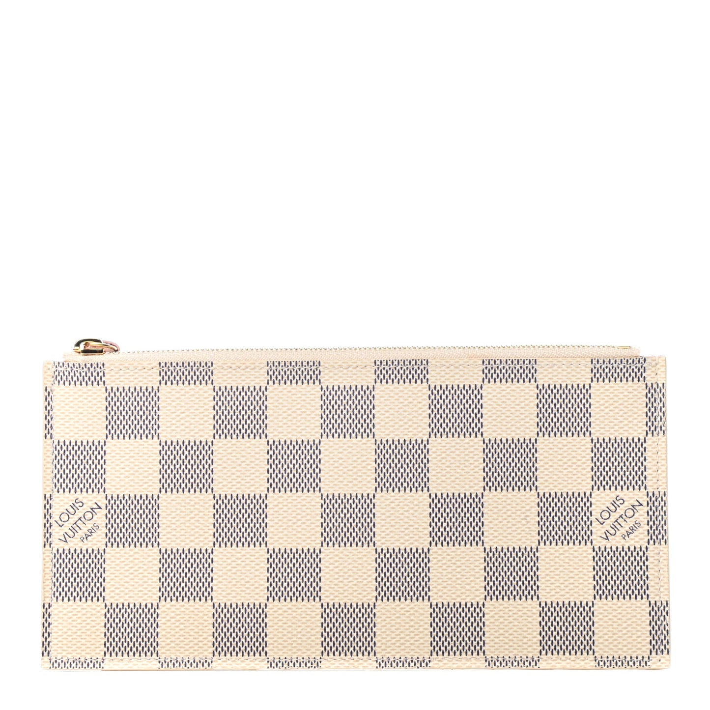 Damier Azur Felicie Chain Wallet Zippered Insert Rose Ballerine