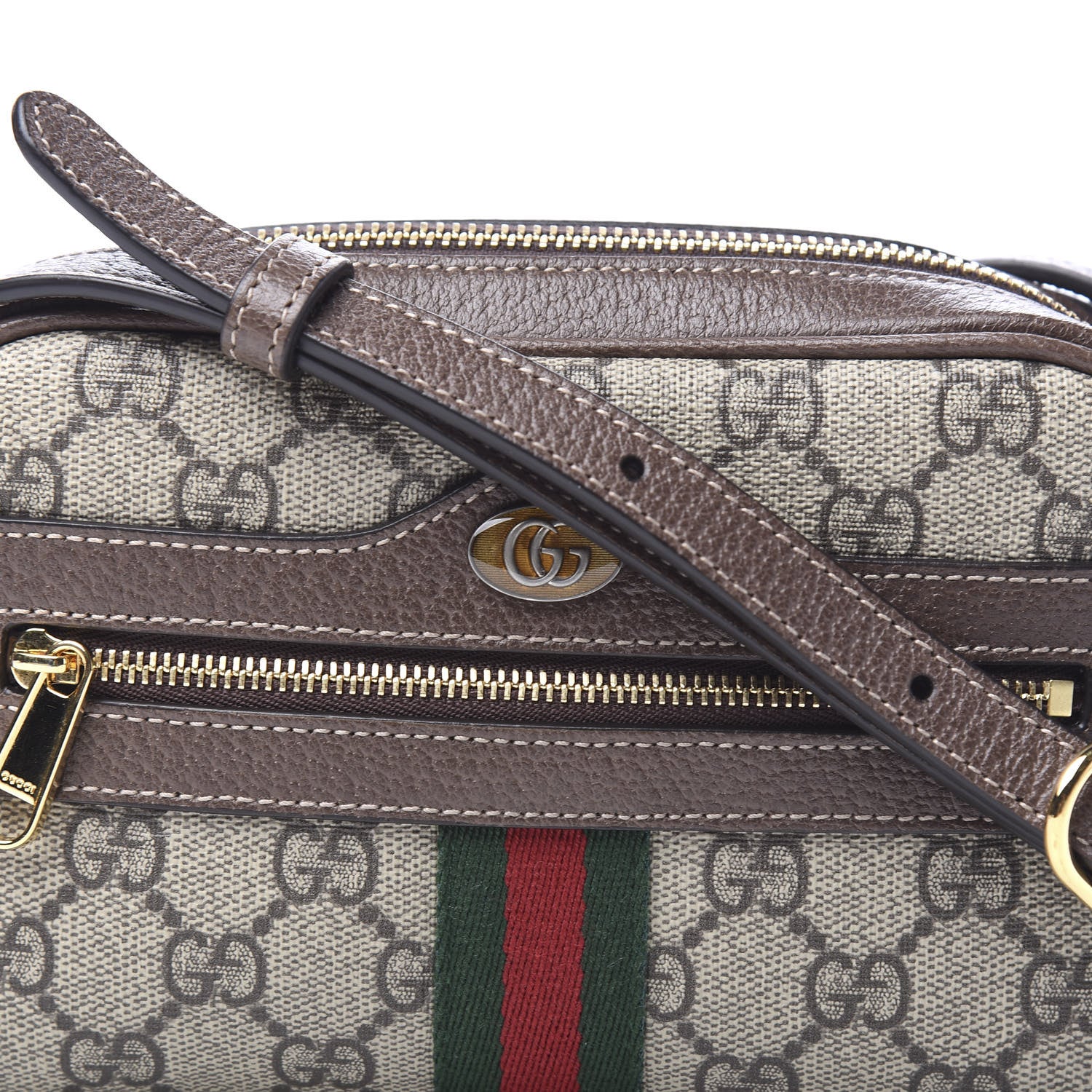 Gucci GG Supreme Monogram Web Mini Ophidia Shoulder Bag Brown 9 of 9