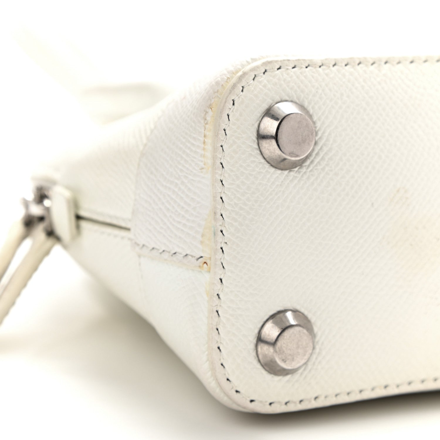 Balenciaga Grained Calfskin XXS Ville Top Handle Bag White Black 8 of 16