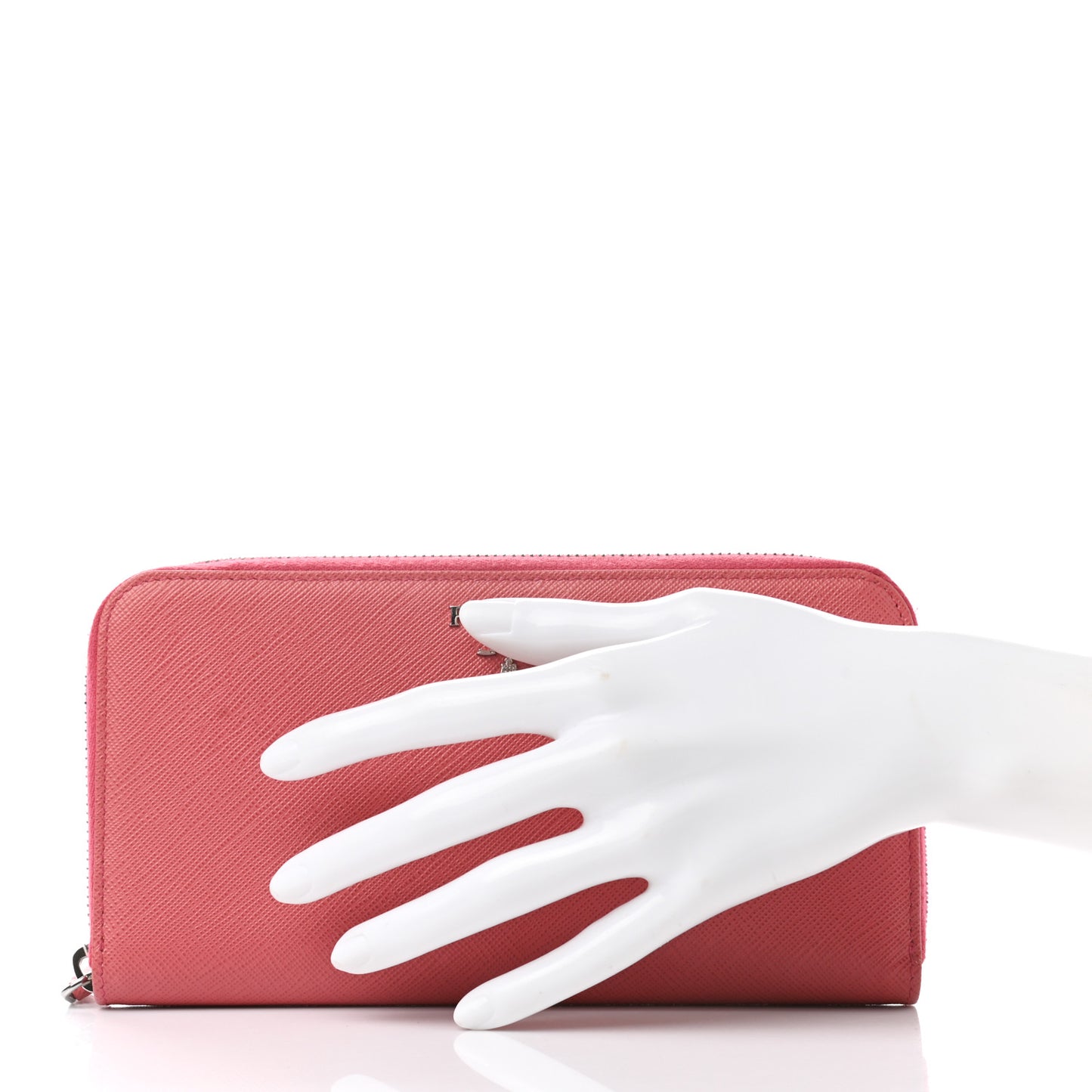 Saffiano Metal Zip Around Wallet Geranio