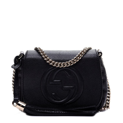 Gucci Pebbled Calfskin Small Soho Flap Crossbody Black 1 of 10
