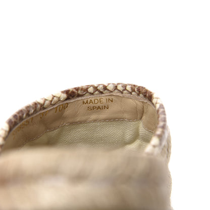 Gucci Straw Elaphe Matelasse GG Marmont Espadrille Slippers 37 Natural Cream Brown 10 of 11