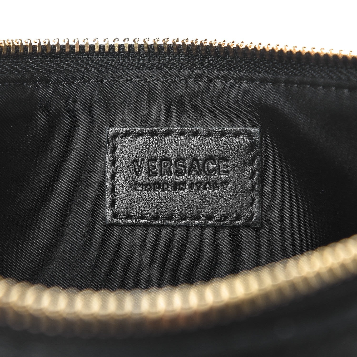 Versace Calfskin Palazzo Fringe Crossbody Bag Black 8 of 8