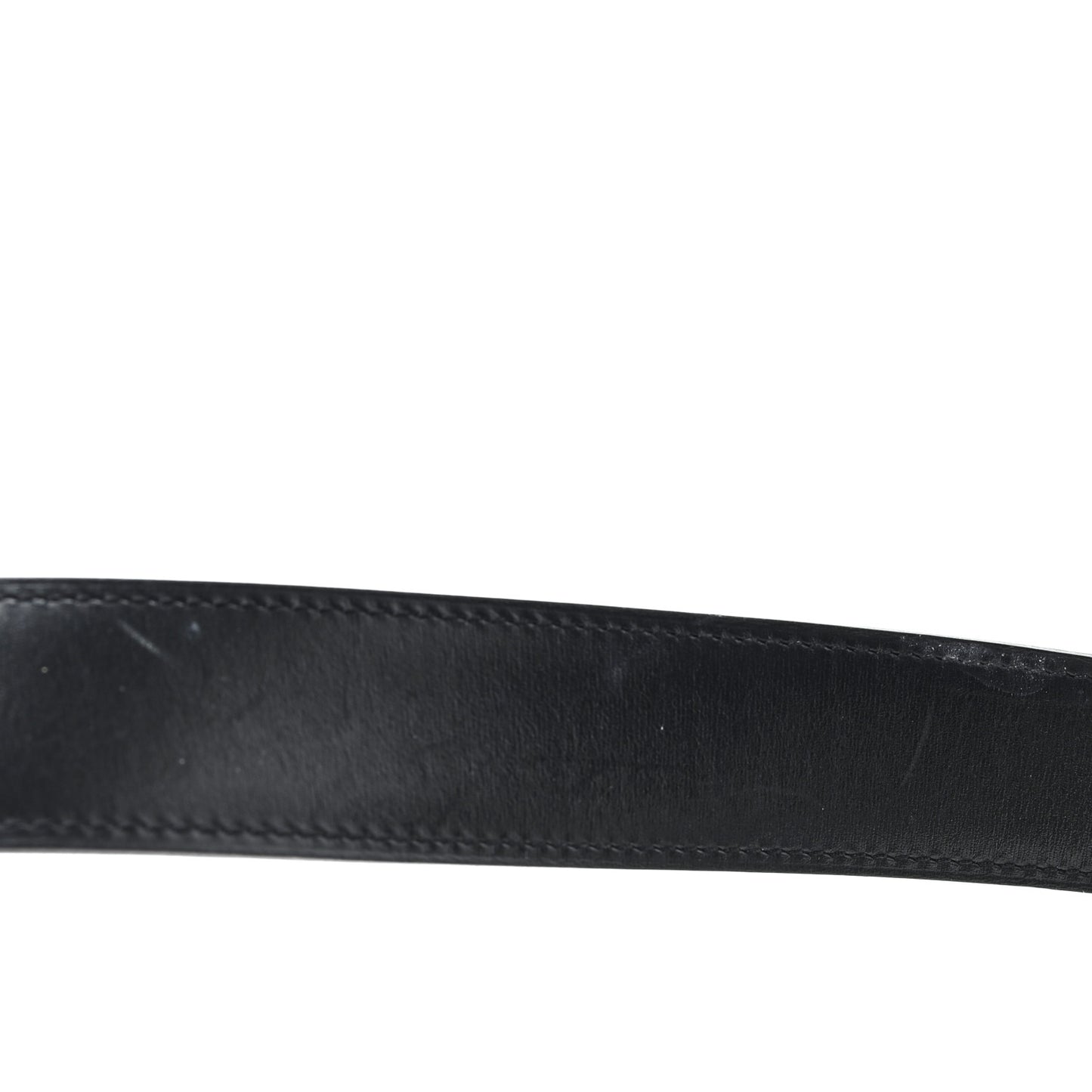 Togo Box 32mm Enamel Quizz H Belt 80 32 Black Etoupe