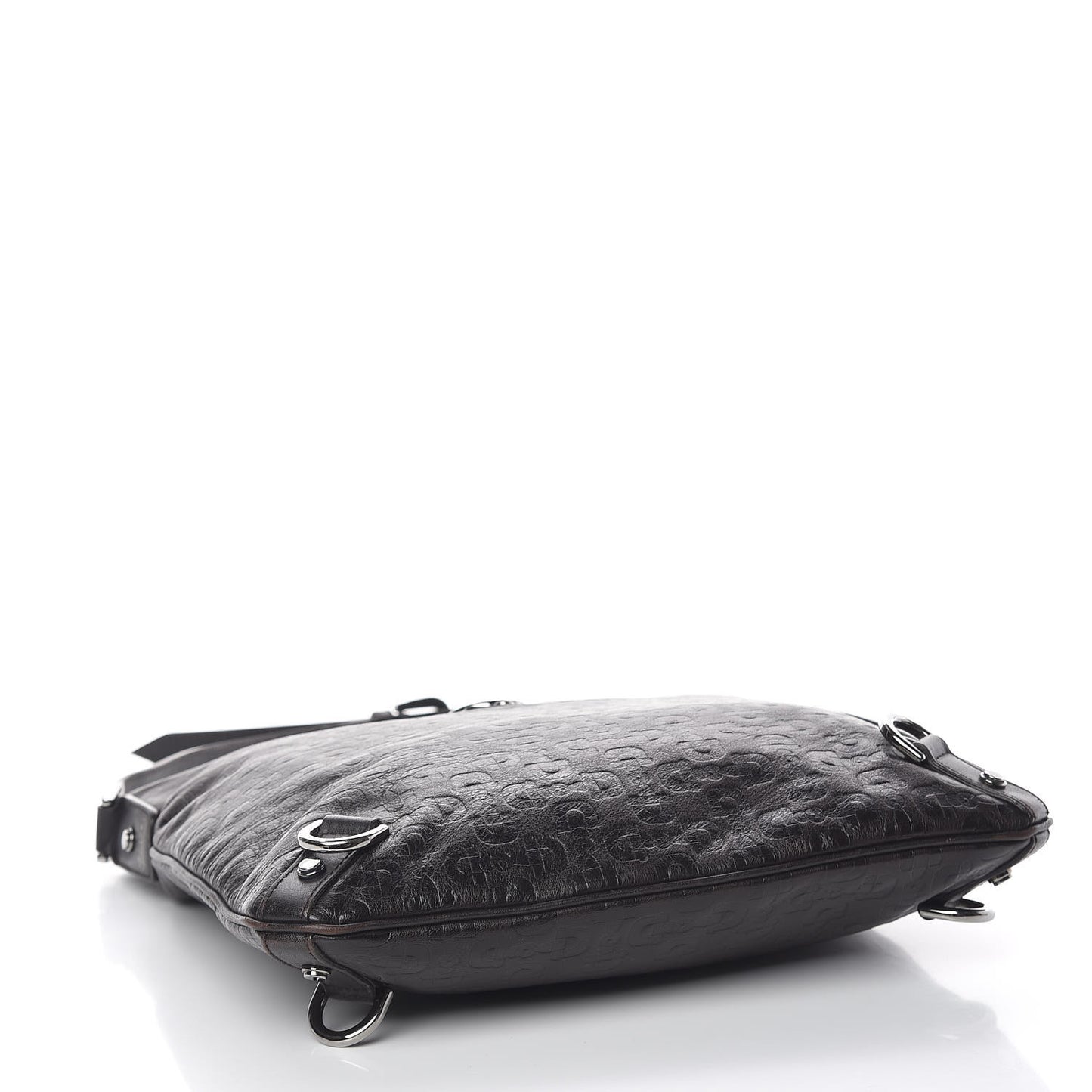 Calfskin Horsebit Embossed Abbey Messenger Dark Brown