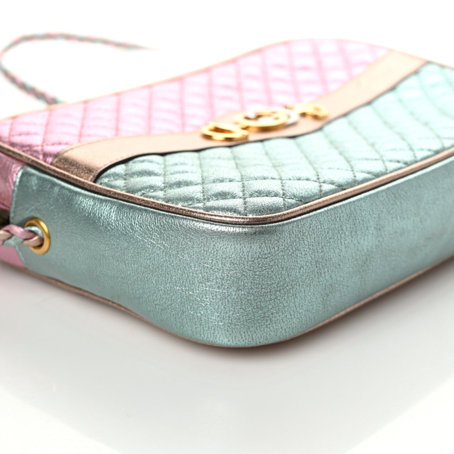 Gucci Laminated Nappa Trapuntata Small Zumi Shoulder Bag Rosa Lago Rame 5 of 9