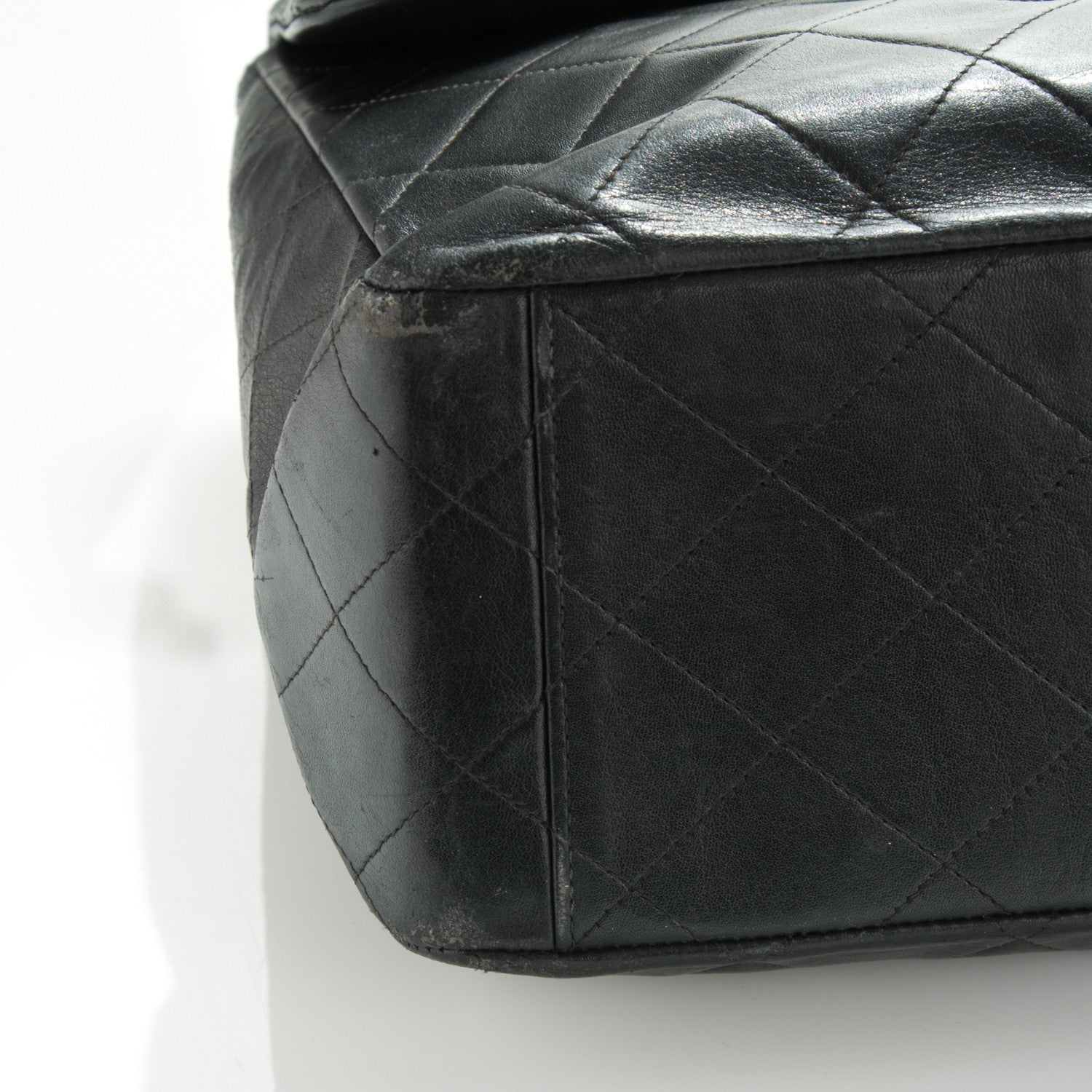 Chanel Lambskin Quilted XL Jumbo Single Flap Black 12 of 14