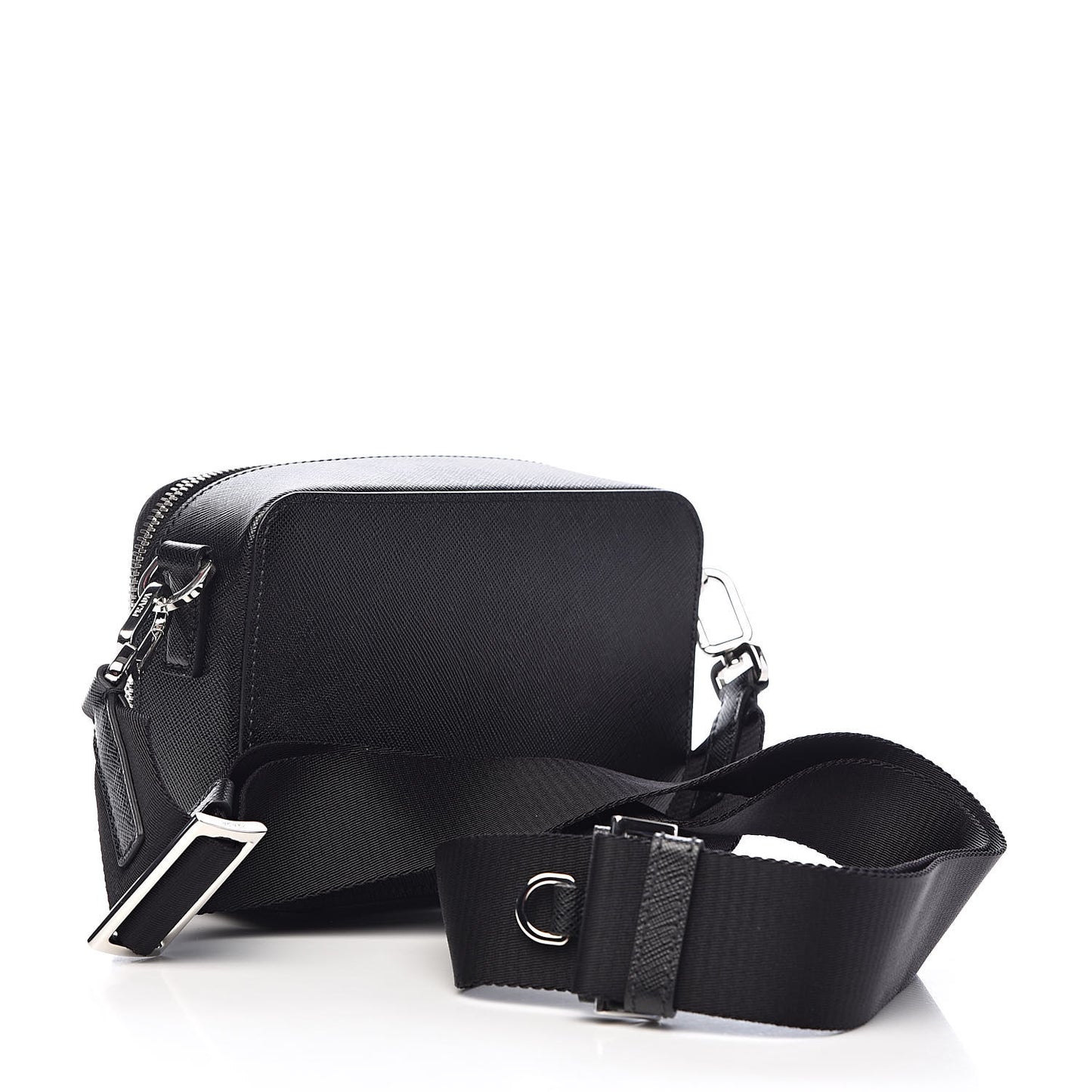 Saffiano Travel Small Brique Crossbody Bag Black