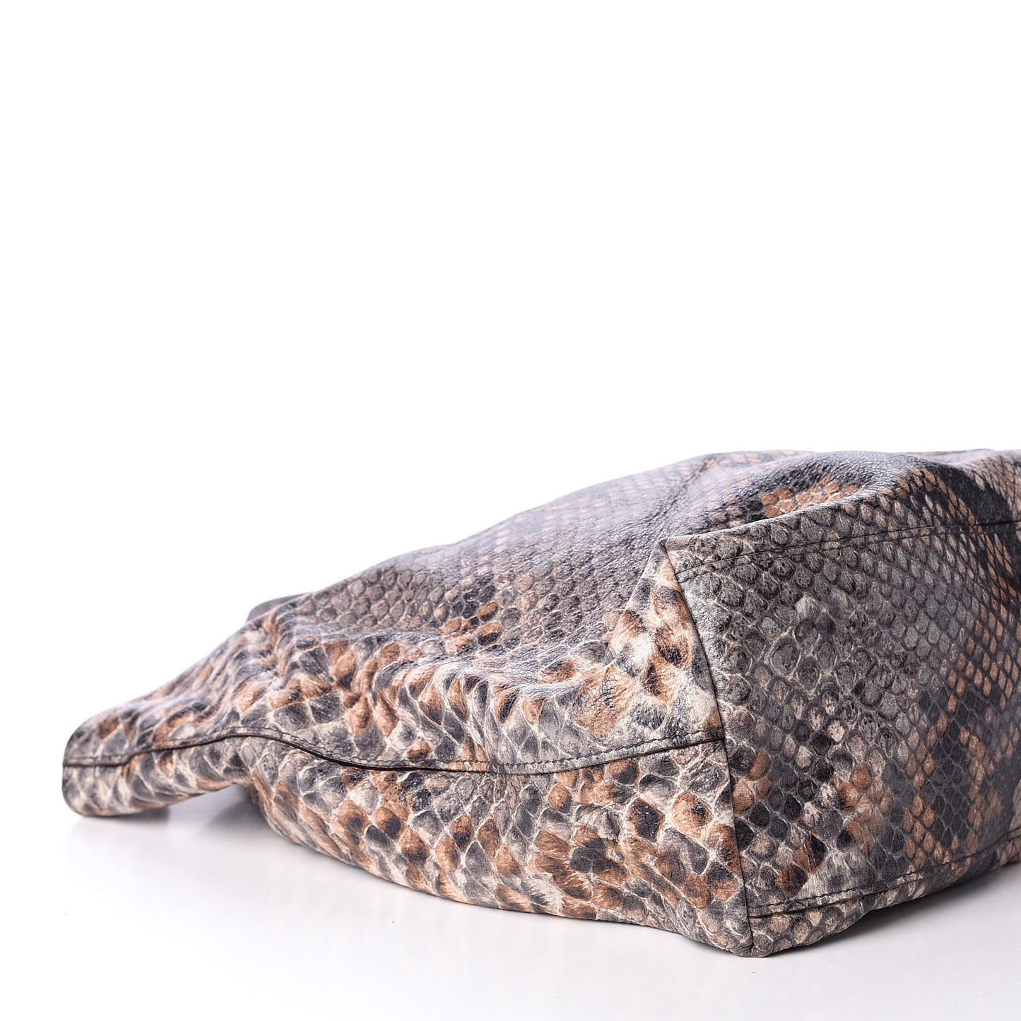 Cervo Lux Snakeskin Print Shopping Bag Naturale